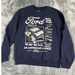 Ford Detroit MI Sweatshirt Mens M Navy Crewneck Classic Cars Graphic